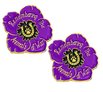 Animals Purple Poppy Badge